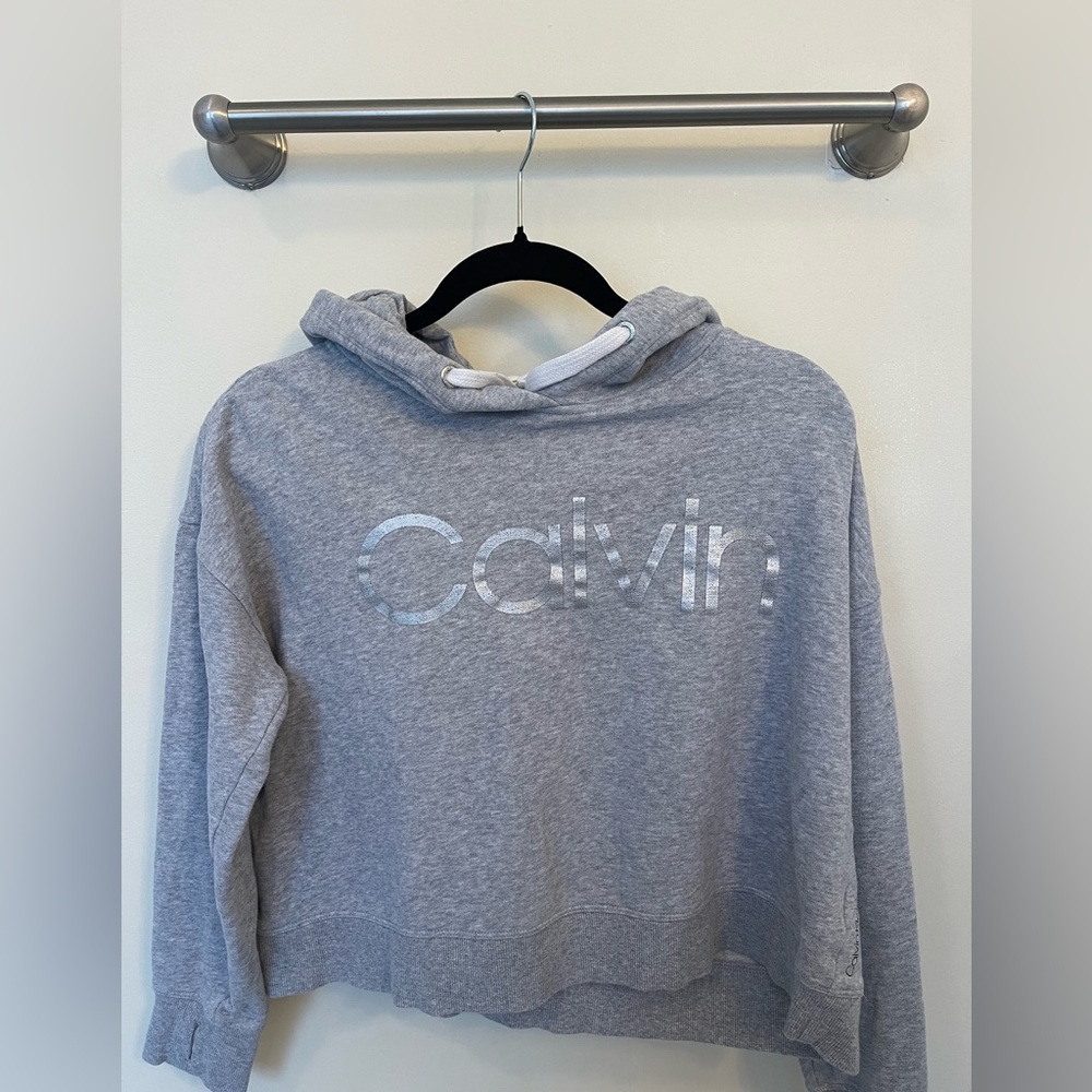 Calvin Kline performance crop top hoodie.